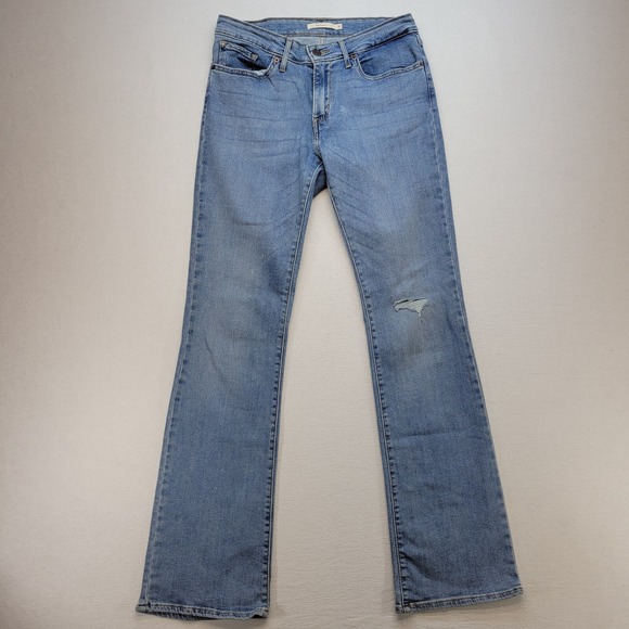 Levis 715 Jeans Womens 30 Blue Bootcut Light‎ Wash Mid Rise Stretch Denim - Picture 1 of 12
